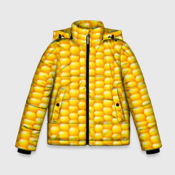 Куртка зимняя для мальчика Сладкая вареная кукуруза, цвет: 3D-черный