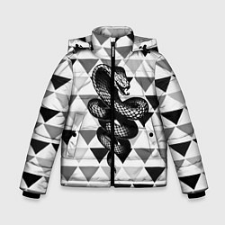 Куртка зимняя для мальчика Snake Geometric, цвет: 3D-черный