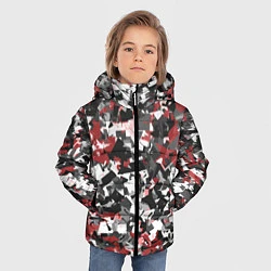 Куртка зимняя для мальчика Камуфляж: серый/красный, цвет: 3D-черный — фото 2