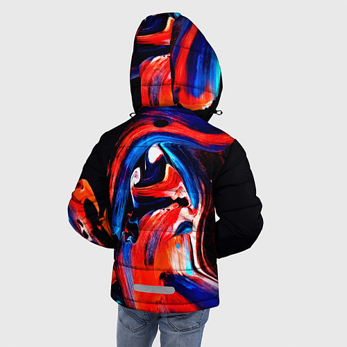 Зимняя куртка для мальчика Узоры красок / 3D-Черный – фото 4
