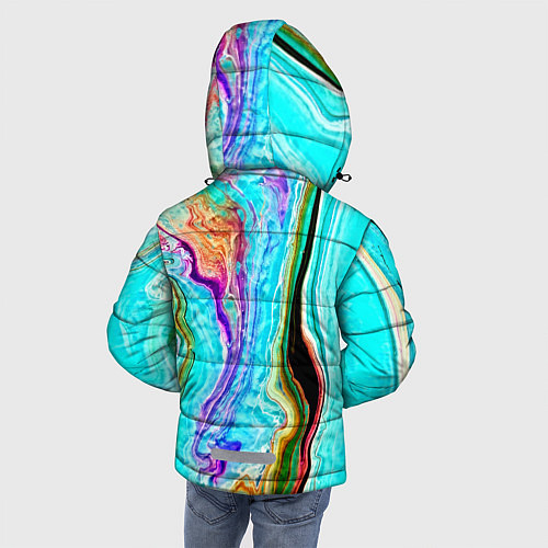 Зимняя куртка для мальчика Цветные разводы / 3D-Черный – фото 4