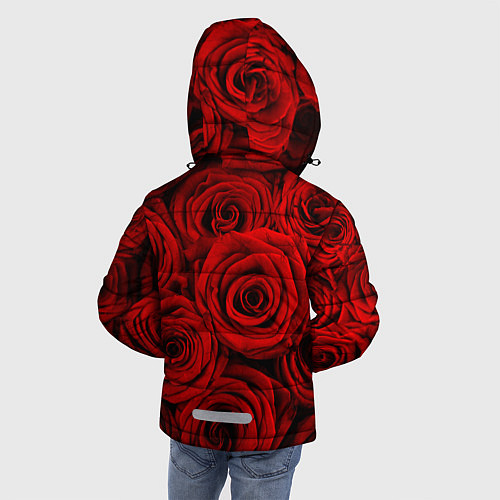 Зимняя куртка для мальчика Красные розы / 3D-Черный – фото 4
