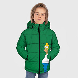 Куртка зимняя для мальчика Гомер в кустах, цвет: 3D-черный — фото 2