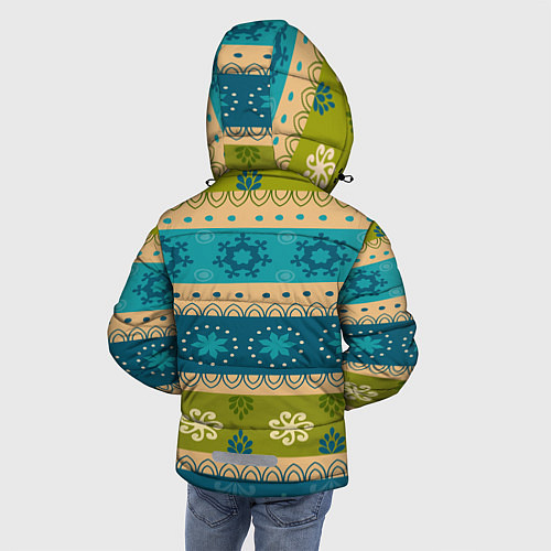 Зимняя куртка для мальчика Индийский узор / 3D-Черный – фото 4