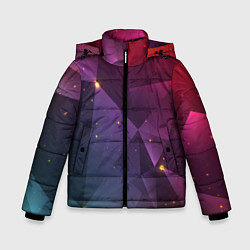 Куртка зимняя для мальчика Colorful triangles, цвет: 3D-черный