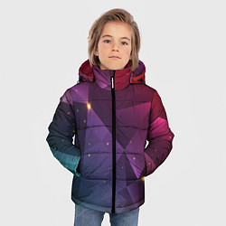Куртка зимняя для мальчика Colorful triangles, цвет: 3D-черный — фото 2