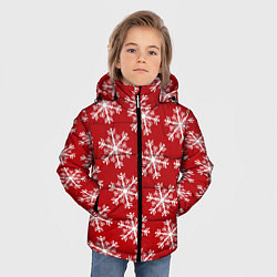 Куртка зимняя для мальчика Новогодние Снежинки, цвет: 3D-светло-серый — фото 2