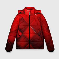 Куртка зимняя для мальчика Red squares, цвет: 3D-черный