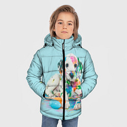 Куртка зимняя для мальчика Юный художник, цвет: 3D-светло-серый — фото 2
