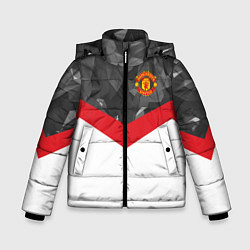 Куртка зимняя для мальчика Man United FC: Grey Polygons, цвет: 3D-красный