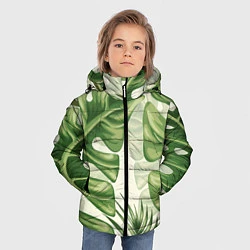 Куртка зимняя для мальчика Тропический папоротник, цвет: 3D-светло-серый — фото 2
