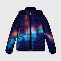 Куртка зимняя для мальчика Компьютерный код, цвет: 3D-черный