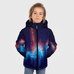 Куртка зимняя для мальчика Компьютерный код, цвет: 3D-черный — фото 2