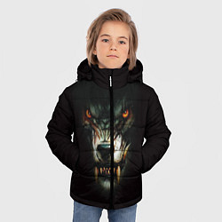 Куртка зимняя для мальчика Оскал волка, цвет: 3D-черный — фото 2
