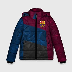 Куртка зимняя для мальчика FC Barcelona: Dark polygons, цвет: 3D-светло-серый