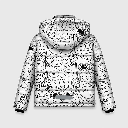 Зимняя куртка для мальчика Совушки: узор / 3D-Черный – фото 2
