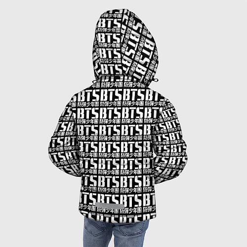 Зимняя куртка для мальчика BTS K-pop pattern / 3D-Черный – фото 4