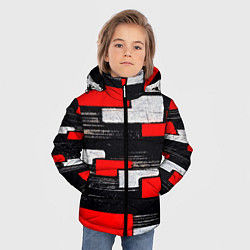 Куртка зимняя для мальчика Необычная текстура, цвет: 3D-красный — фото 2