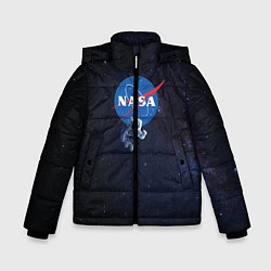 Куртка зимняя для мальчика NASA: Hello World, цвет: 3D-черный