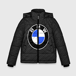 Куртка зимняя для мальчика BMW CARBON БМВ КАРБОН, цвет: 3D-светло-серый