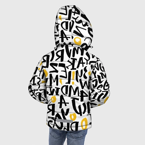 Зимняя куртка для мальчика Letters bombing / 3D-Черный – фото 4