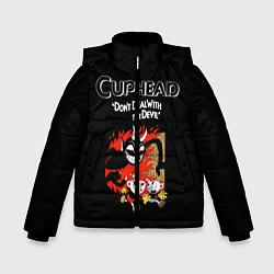 Куртка зимняя для мальчика Cuphead: Hell Devil, цвет: 3D-светло-серый