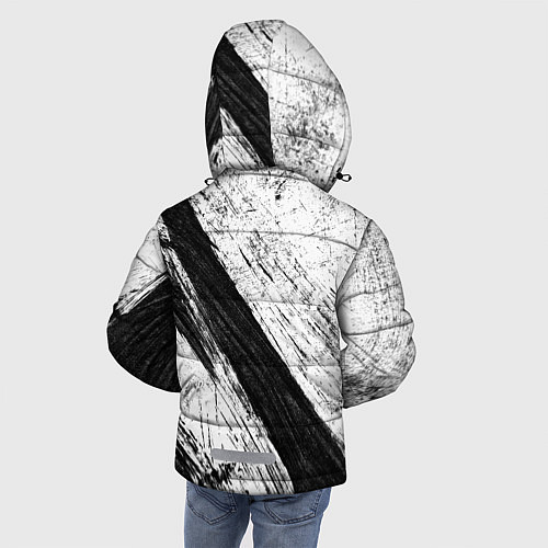 Зимняя куртка для мальчика Белый и черный / 3D-Черный – фото 4