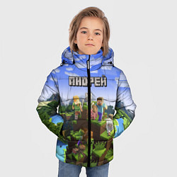 Куртка зимняя для мальчика Майнкрафт: Андрей, цвет: 3D-красный — фото 2