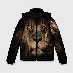 Куртка зимняя для мальчика Львиный взгляд, цвет: 3D-черный