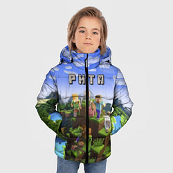 Куртка зимняя для мальчика Майнкрафт: Рита, цвет: 3D-черный — фото 2