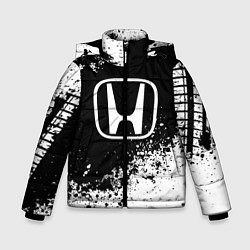 Куртка зимняя для мальчика Honda: Black Spray, цвет: 3D-черный