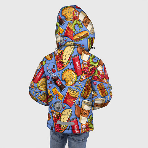 Зимняя куртка для мальчика Fastfood Life / 3D-Черный – фото 4
