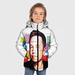 Куртка зимняя для мальчика Илон Маск, цвет: 3D-светло-серый — фото 2