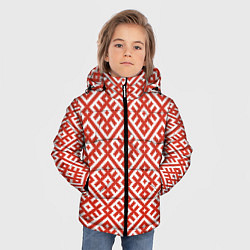 Куртка зимняя для мальчика Обережная вышивка, цвет: 3D-красный — фото 2