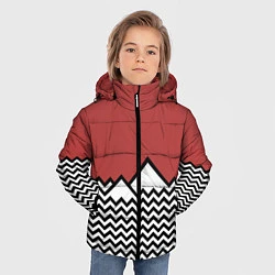 Куртка зимняя для мальчика Горы Твин Пикс, цвет: 3D-черный — фото 2