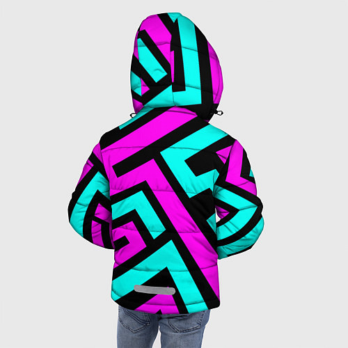 Зимняя куртка для мальчика Maze: Violet & Turquoise / 3D-Черный – фото 4