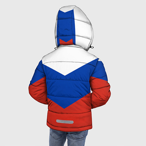 Зимняя куртка для мальчика Российский триколор / 3D-Черный – фото 4