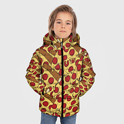 Куртка зимняя для мальчика Любитель пиццы, цвет: 3D-черный — фото 2