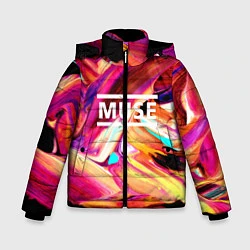 Куртка зимняя для мальчика MUSE: Neon Colours, цвет: 3D-черный