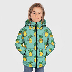 Куртка зимняя для мальчика Веселые ананасы, цвет: 3D-светло-серый — фото 2