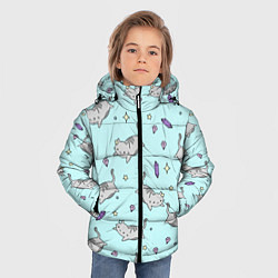 Куртка зимняя для мальчика Кавайные котики, цвет: 3D-черный — фото 2
