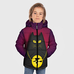 Куртка зимняя для мальчика Кот Бегемот, цвет: 3D-черный — фото 2