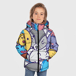 Куртка зимняя для мальчика Влюбленный енот, цвет: 3D-светло-серый — фото 2