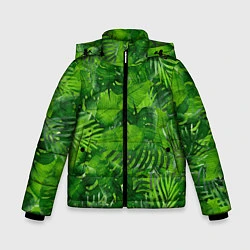 Куртка зимняя для мальчика Тропический лес, цвет: 3D-красный