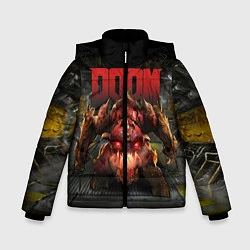 Куртка зимняя для мальчика DOOM: Pinky Monster, цвет: 3D-черный