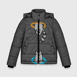 Куртка зимняя для мальчика Кот в Портале, цвет: 3D-светло-серый