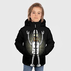 Куртка зимняя для мальчика Kill All Humans, цвет: 3D-черный — фото 2