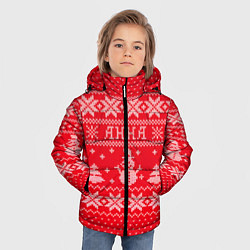 Куртка зимняя для мальчика Новогодняя Анна, цвет: 3D-красный — фото 2