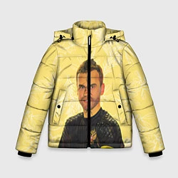 Куртка зимняя для мальчика Акинфеев за Россию, цвет: 3D-черный