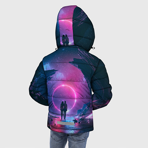 Зимняя куртка для мальчика Любовь в космосе / 3D-Черный – фото 4